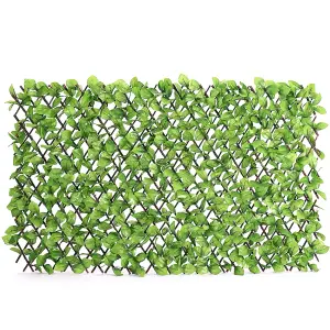 Expanding Artificial Green Apple Leaves Privacy Fence Garden Trellis 180 x 90 cm