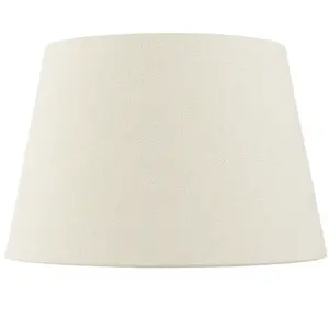 8" Inch Round Tapered Drum Lamp Shade Ivory Linen Fabric Cover Simple Elegant