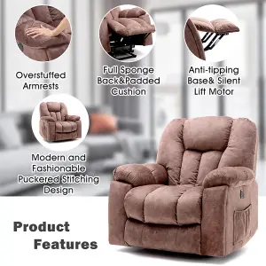 Power Massage Lift Recliner Chair with Heat & Vibration for Elderly, Heavy Duty and Safety Motion Reclining Mechanism