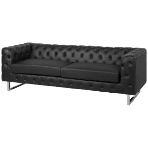 Faux Leather Sofa Set Black VISSLAND