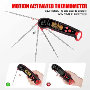 Callow Insta-Read Meat Thermometer with Backlit LCD Screen Instant Read Probe for Cooking, BBQ, Water, Meat, Milk Thermometer