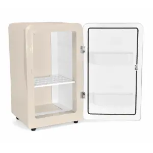 EMtronics 16L Compact Mini Cooler Fridge with Built-in 12V Power - Cream