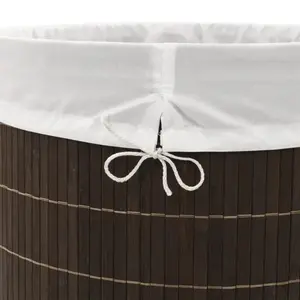 Laundry Hamper Dark Brown / Oval / 40 x 30 x 60 cm