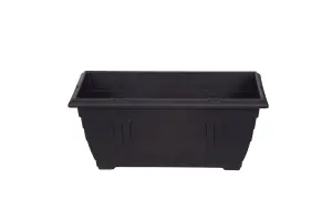 4 x 40cm Small Plastic Venetian Window Box Trough Planter Pot Black Colour