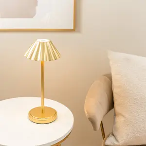 ValueLights Avery Rechargeable Portable Table Lamp - Gold