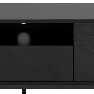 Seaford 2 Door 1 Drawer TV Unit in Ash Black