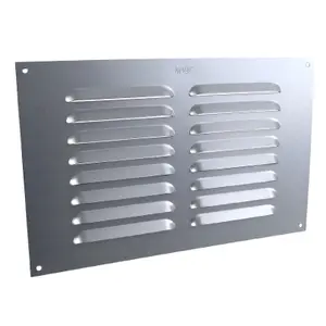 9" x 6" Louvre Vent Satin Anodised Aluminium / Metal Chrome Grille Cover