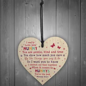 Mummy Gift Wooden Hanging Heart Mummy Birthday Christmas Gift Unicorn Gift Sign