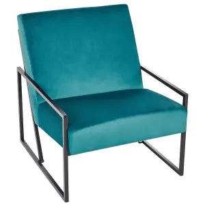 Beliani Modern Armchair DELARY Velvet Teal