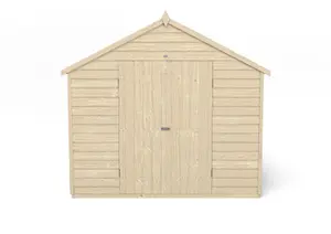 Forest Garden Overlap 10x8 ft Apex Wooden 2 door Shed with floor - Assembly service included