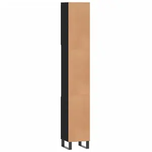 Berkfield Bathroom Cabinet Black 30x30x190 cm Engineered Wood