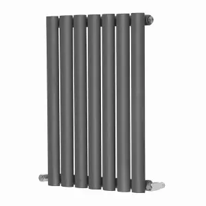 Right Radiators 600x413mm Horizontal Single Oval Column Designer Radiator Anthracite