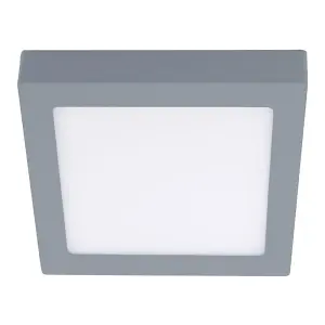 Luminosa Know LED Flush Light 12W 4000K Square Grey