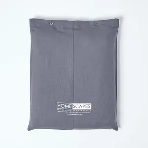 Homescapes Dark Grey Linen Fitted Sheet, Small Double