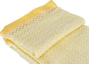 Just So Home Lightweight 100% Acrylic Cellular Blanket (Double 230 x 230cm, Lemon)