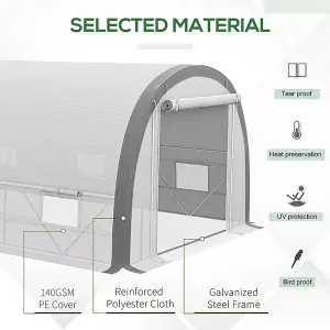 Outsunny Walk-in Tunnel Greenhouse, Upgraded Structure, Mesh Door & Windows