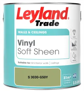 Leyland Trade Vinyl Soft Sheen Walls & Ceilings Emulsion Paint (S 3030-G50Y) - 2.5L