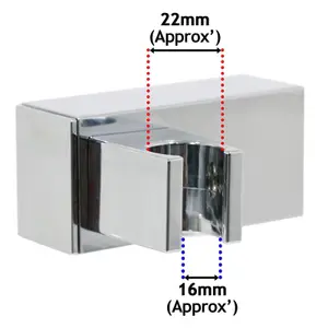 SPARES2GO Wall Clamp compatible with Aqualisa Shower Head Adjustable Square Angled Chrome Bracket Handset Holder