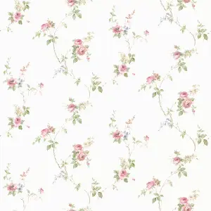 Galerie Rose Garden Pink Roses on Vines Smooth Wallpaper