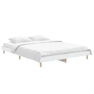 Berkfield Bed Frame White 135x190 cm Engineered Wood