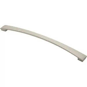 Curved Bow Pull Handle 338 x 25mm 320mm Fixing Centres Satin Nickel