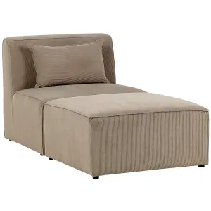 Jumbo Cord Chaise Lounge Taupe LEMVIG