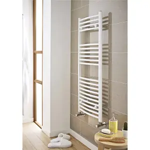 800mm (H) x 300mm (W) - Vertical CURVED - 22mm - White - Bathroom Towel Rail - (Clifton Rail) -(0.8m x 0.3m)