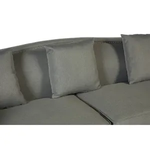 Interiors by Premier Feya Three Seater Grey Fabric Sofa