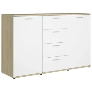 Andile 35.5Cm Wide 4 Drawer Sideboard White/Sonoma Oak