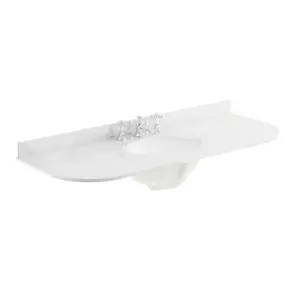 Bayswater Bathrooms 12200mm L x 4700mm W Marble Oval Sink with Overflow White