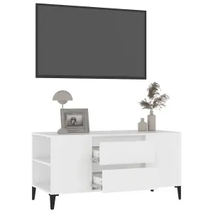 Berkfield TV Cabinet White 102x44.5x50 cm Engineered Wood