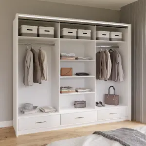 Sliding Door Wardrobe MARSYLIA 255cm White Gloss