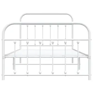 Berkfield Metal Bed Frame with Headboard and Footboard White 100x200 cm