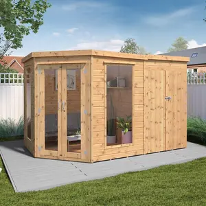 Mercia 11 x 7ft Premium Corner Summerhouse with Side Shed No