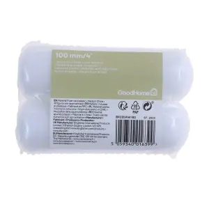 GoodHome Medium Pile Foam Roller sleeve, Pack of 2, (L)100mm (D)15mm