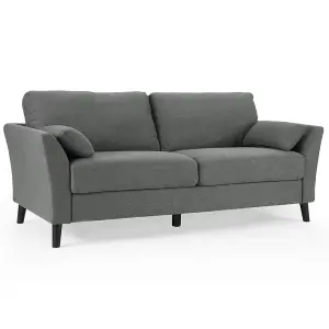 Stella 3 Seater Sofa, Grey Linen Fabric