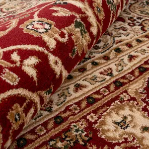 Gold Red Classical Oriental Medallion Runner Rug 80cm x 300cm