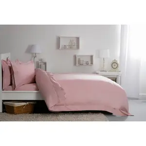 Cotton Solid Colour Duvet Cover Set with Pillowcases Blush / King Duvet Cover + 2 Standard Pillowcases