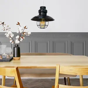 ValueLights Penglai Modern Black Metal Fisherman's Style Ceiling Pendant Light Shade