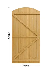 Garden Gate Pine Wooden Semi Side Opening Gate Semi Braced H 210 cm x W 105 cm