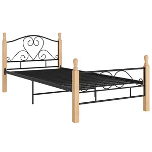 Berkfield Bed Frame Black Metal 100x200 cm