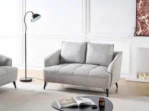 2 Seater Fabric Sofa Grey HOBRO