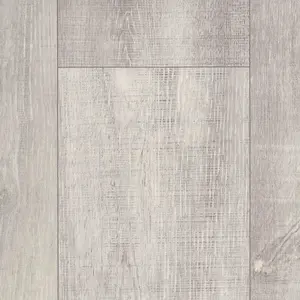 White Modern Wood Effect Anti-Slip Vinyl Flooring For Kitchen, Bathroom, 2.5mm Thick Vinyl Sheet-2m(6'6") X 4m(13'1")-8m²