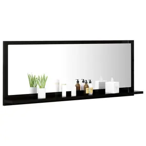 Dorlene Framed Wall Mounted Bathroom Mirror High Gloss Black / 80 cm