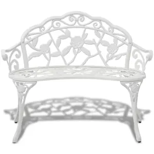 Berkfield Garden Bench 100 cm Cast Aluminium White