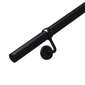 Matt Black Stair Handrail Kit - 1.2m X 40mm