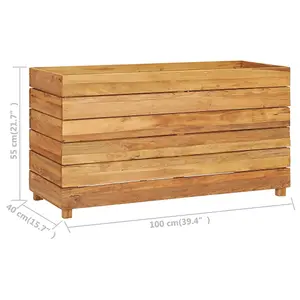 Berkfield Raised Bed 100x40x55 cm Recycled Teak and Steel