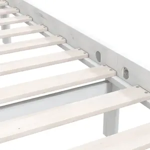 Berkfield Bed Frame White Solid Pinewood 120x200 cm