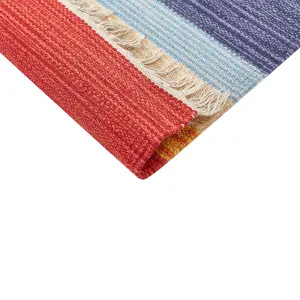 Cotton Kilim Area Rug 200 x 300 cm Multicolour KAMARIS