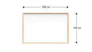 ALLboards Whiteboard dry erase magnetic surface wooden natural frame 200x100cm